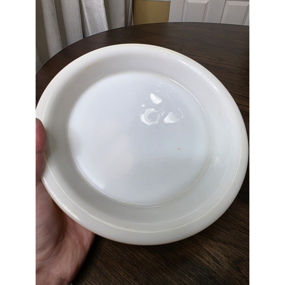 Pyrex Vintage 8.5" Pie Plate Yellow White Milk Glass USA Ovenware Dish 209 - Picture 11 of 12